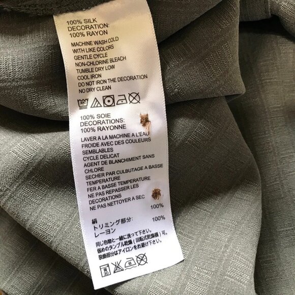 Tommy Bahama Shirt Mens XL Gray Silk Embroidered Original Fit Short Sleeve - Picture 9 of 10